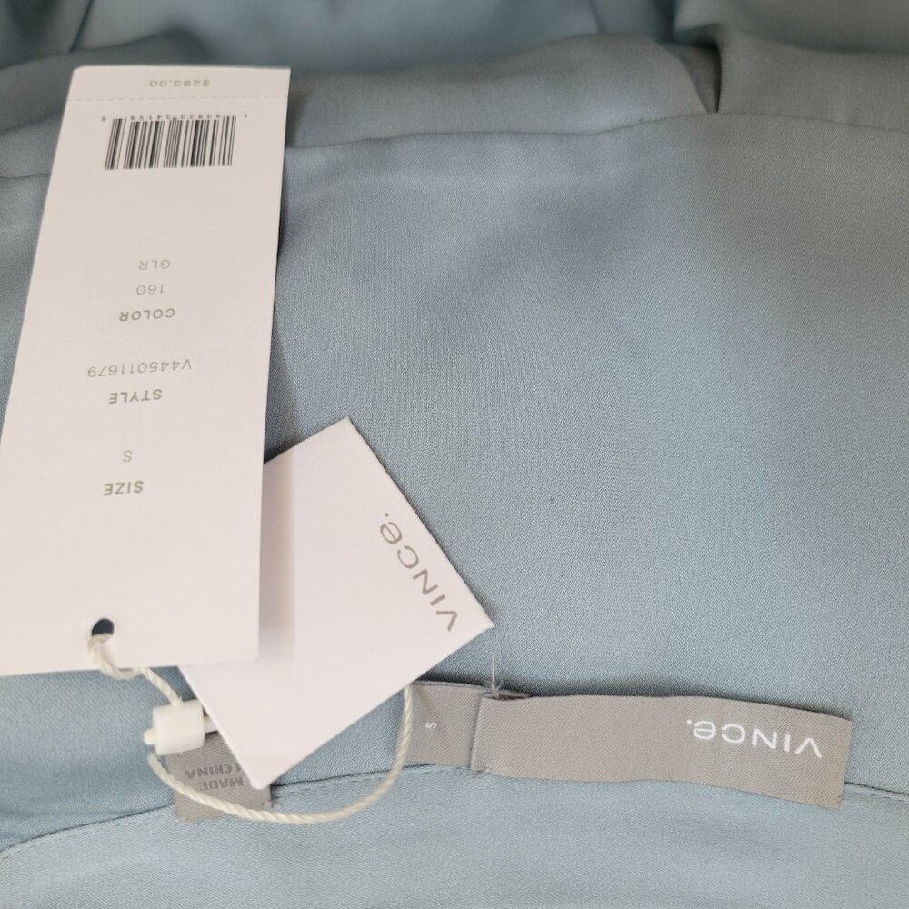 Vince Silk Sky Blue Blouse Small NWT - Picture 4 of 5